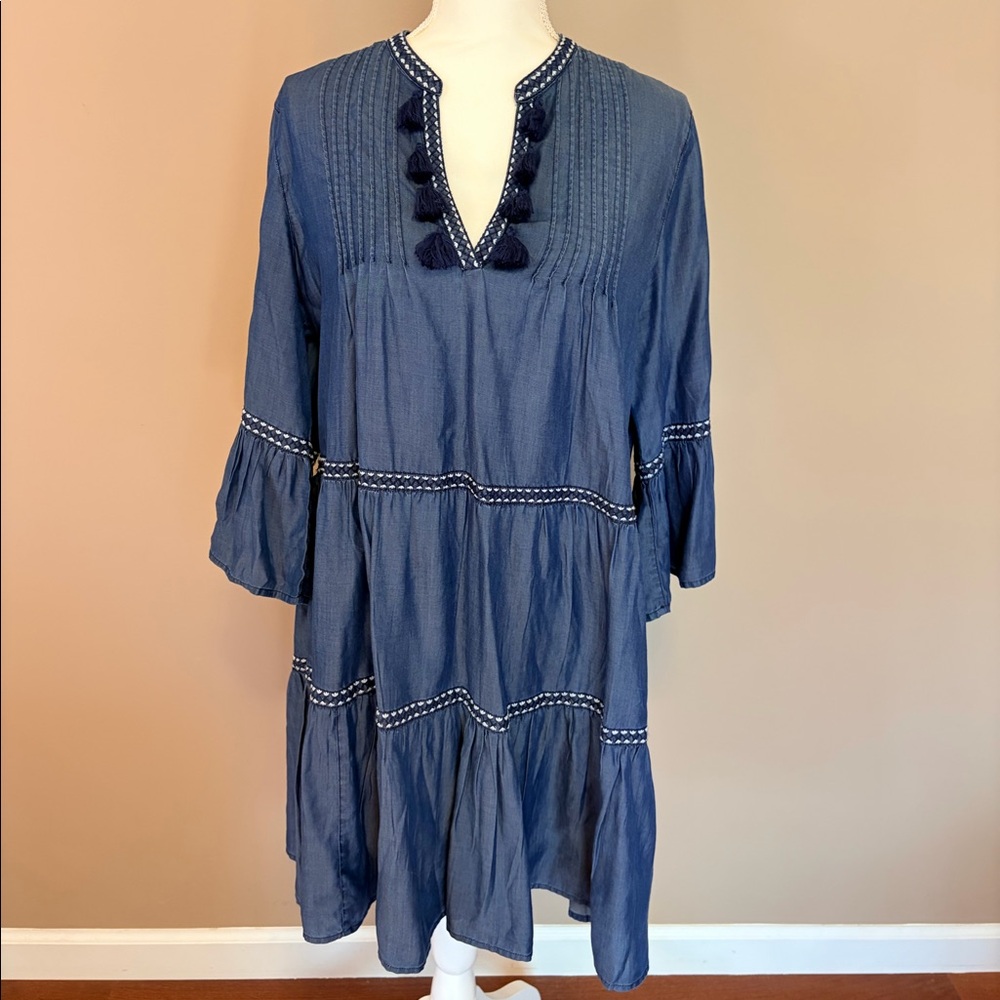 Tommy Bahama Chambray Embroidered Coverup Dress